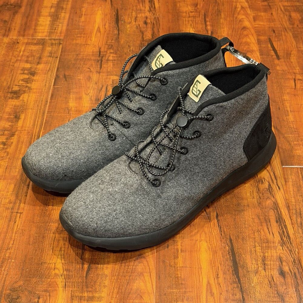 Hybrid Green Label Elwood Gray Wool Mid Chukka Sneakers Shoes Mens Size 11 - New
